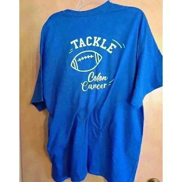 Support Colon Cancer Tee Shirt Royal Blue 2XL Gildan Heavy Cotton Unisex - Picture 3 of 5